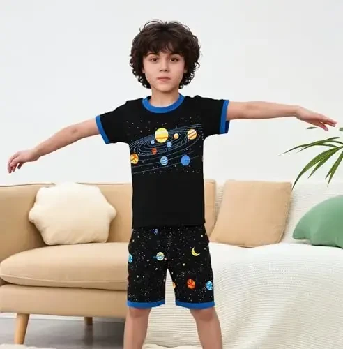 Akyzic Little Boy Short Pajamas Sets for Toddler Sleepwear Summer 2 Piece kids Pjs 2-7T - Akyzic (1)