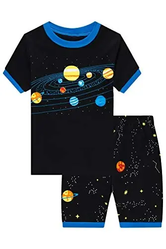 Akyzic Little Boy Short Pajamas Sets for Toddler Sleepwear Summer 2 Piece kids Pjs 2-7T - 1