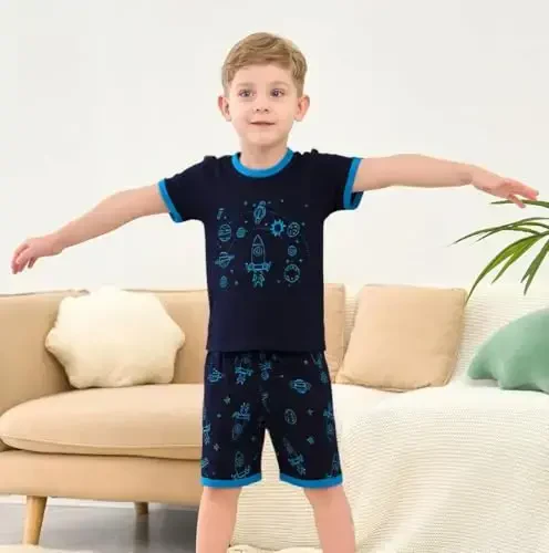 Akyzic Little Boy Short Pajamas Sets for Toddler Sleepwear Summer 2 Piece kids Pjs 2-7T - 3