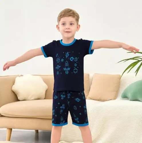 Akyzic Little Boy Short Pajamas Sets for Toddler Sleepwear Summer 2 Piece kids Pjs 2-7T - 3