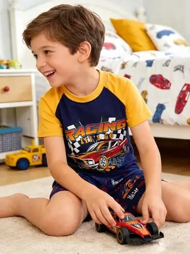 Akyzic Little Boy Short Pajamas Sets for Toddler Sleepwear Summer 2 Piece kids Pjs 2-7T - 4
