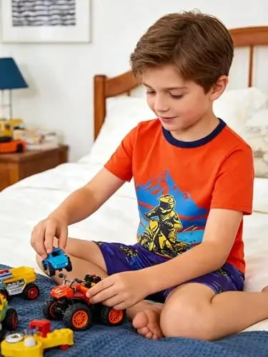 Akyzic Little Boy Short Pajamas Sets for Toddler Sleepwear Summer 2 Piece kids Pjs 2-7T - 3