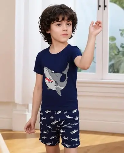 Akyzic Little Boy Short Pajamas Sets for Toddler Sleepwear Summer 2 Piece kids Pjs 2-7T - 3
