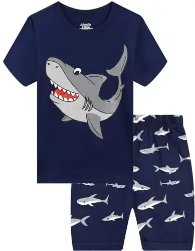 Akyzic Little Boy Short Pajamas Sets for Toddler Sleepwear Summer 2 Piece kids Pjs 2-7T 