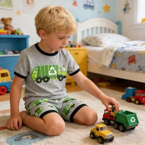 Akyzic Little Boy Short Pajamas Sets for Toddler Sleepwear Summer 2 Piece kids Pjs 2-7T - 2