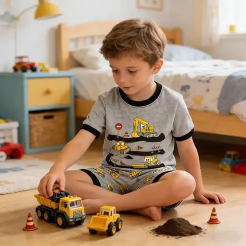 Akyzic Little Boy Short Pajamas Sets for Toddler Sleepwear Summer 2 Piece kids Pjs 2-7T - 3