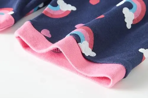 Akyzic Little Girls Pajamas 100% Cotton Short Sleeve Pjs Toddler Summer Sleepwear Kids Clothes Set 3t-10t - 7