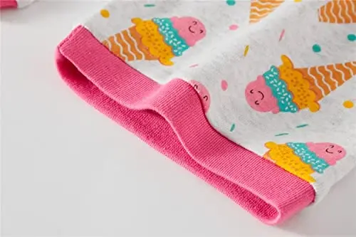 Akyzic Little Girls Pajamas 100% Cotton Short Sleeve Pjs Toddler Summer Sleepwear Kids Clothes Set 3t-10t - 5