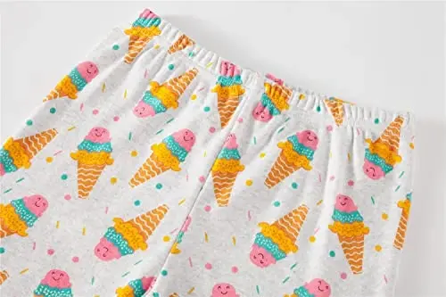 Akyzic Little Girls Pajamas 100% Cotton Short Sleeve Pjs Toddler Summer Sleepwear Kids Clothes Set 3t-10t - 4