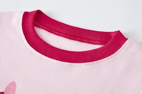 Akyzic Little Girls Pajamas 100% Cotton Short Sleeve Pjs Toddler Summer Sleepwear Kids Clothes Set 3t-10t - 5