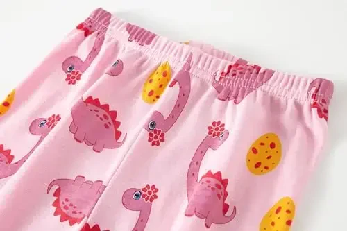 Akyzic Little Girls Pajamas 100% Cotton Short Sleeve Pjs Toddler Summer Sleepwear Kids Clothes Set 3t-10t - 6