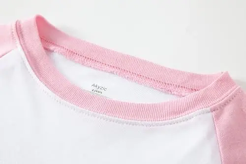 Akyzic Little Girls Pajamas 100% Cotton Short Sleeve Pjs Toddler Summer Sleepwear Kids Clothes Set 3t-10t - MODAZONE (1)