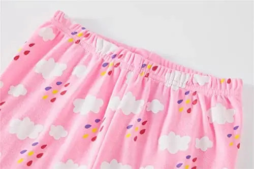 Akyzic Little Girls Pajamas 100% Cotton Short Sleeve Pjs Toddler Summer Sleepwear Kids Clothes Set 3t-10t - 5