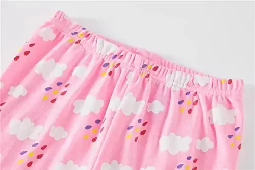 Akyzic Little Girls Pajamas 100% Cotton Short Sleeve Pjs Toddler Summer Sleepwear Kids Clothes Set 3t-10t - 5