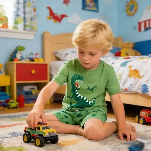 Akyzic Little Boy Short Pajamas Sets for Toddler Sleepwear Summer 2 Piece kids Pjs 2-7T - 2