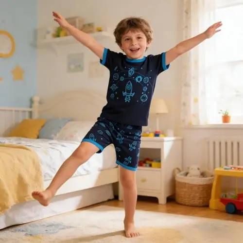 Akyzic Little Boy Short Pajamas Sets for Toddler Sleepwear Summer 2 Piece kids Pjs 2-7T - 3