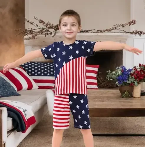 Akyzic Little Boy Short Pajamas Sets for Toddler Sleepwear Summer 2 Piece kids Pjs 2-7T - 3