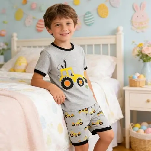 Akyzic Little Boy Short Pajamas Sets for Toddler Sleepwear Summer 2 Piece kids Pjs 2-7T - 2