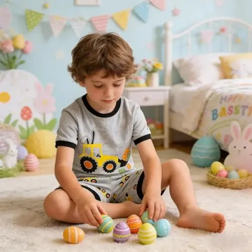 Akyzic Little Boy Short Pajamas Sets for Toddler Sleepwear Summer 2 Piece kids Pjs 2-7T - 3