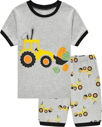 Akyzic Little Boy Short Pajamas Sets for Toddler Sleepwear Summer 2 Piece kids Pjs 2-7T 