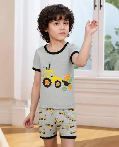 Akyzic Little Boy Short Pajamas Sets for Toddler Sleepwear Summer 2 Piece kids Pjs 2-7T - 3