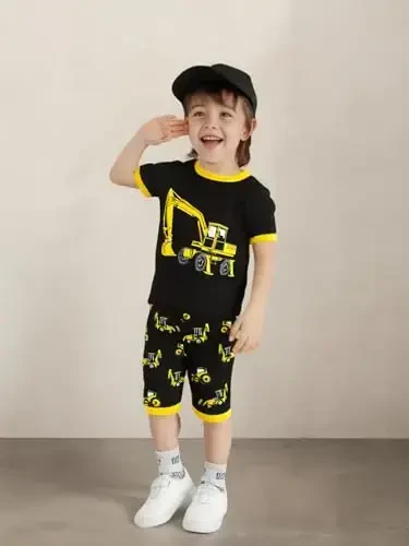 Akyzic Little Boy Short Pajamas Sets for Toddler Sleepwear Summer 2 Piece kids Pjs 2-7T - 2