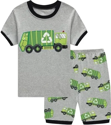 Akyzic Little Boy Short Pajamas Sets for Toddler Sleepwear Summer 2 Piece kids Pjs 2-7T 