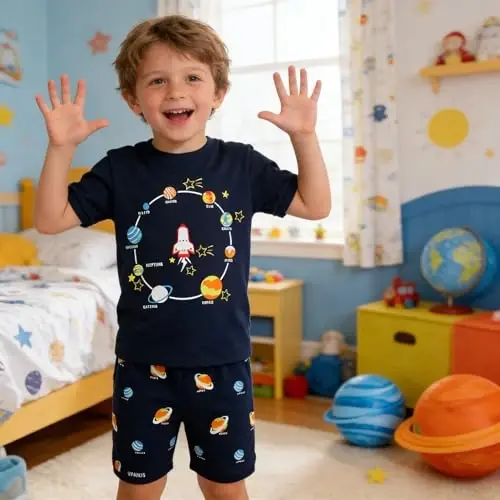 Akyzic Little Boy Short Pajamas Sets for Toddler Sleepwear Summer 2 Piece kids Pjs 2-7T - AKYZIC