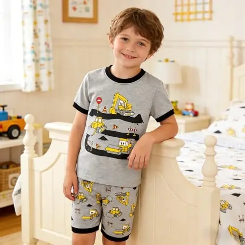 Akyzic Little Boy Short Pajamas Sets for Toddler Sleepwear Summer 2 Piece kids Pjs 2-7T - 2