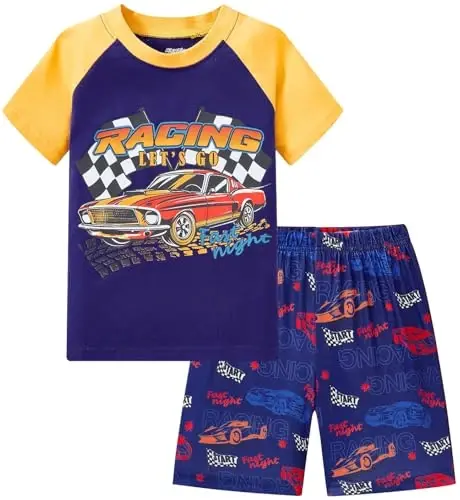 Akyzic Little Boy Short Pajamas Sets for Toddler Sleepwear Summer 2 Piece kids Pjs 2-7T 