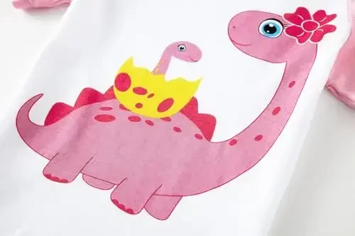 Akyzic Little Girls Pajamas 100% Cotton Short Sleeve Pjs Toddler Summer Sleepwear Kids Clothes Set 3t-10t - 3