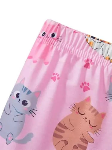 Akyzic Little Girls Pajamas 100% Cotton Short Sleeve Pjs Toddler Summer Sleepwear Kids Clothes Set 3t-10t - 6