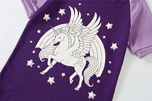Akyzic Little Girls Pajamas 100% Cotton Short Sleeve Pjs Toddler Summer Sleepwear Kids Clothes Set 3t-10t - 6