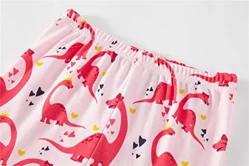 Akyzic Little Girls Pajamas 100% Cotton Short Sleeve Pjs Toddler Summer Sleepwear Kids Clothes Set 3t-10t - 6