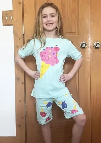Akyzic Little Girls Pajamas 100% Cotton Short Sleeve Pjs Toddler Summer Sleepwear Kids Clothes Set 3t-10t - 3