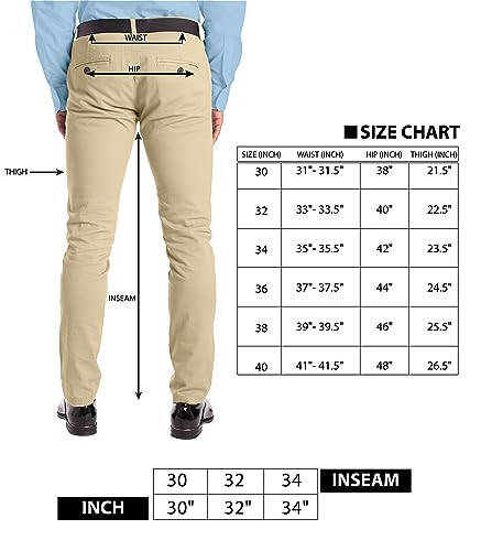 Alamo Slim Fit Chino Shimlari Erkaklar Uchun - Klassik Nafas Oladigan Tekis Qorinli Chino Shimlari Erkaklar Uchun - 4