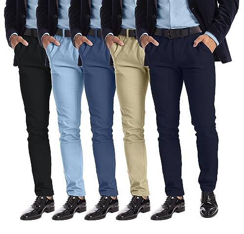 Alamo Slim Fit Chino Shimlari Erkaklar Uchun - Klassik Nafas Oladigan Tekis Qorinli Chino Shimlari Erkaklar Uchun - 5