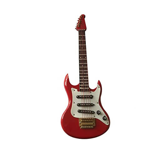 ALANO 17 cm kırmızı bas gitar süsü minyatür gitar model alet süsü (GE23R-17) - 1