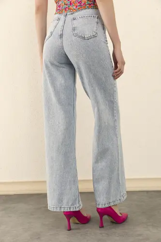 Alara Mavi Snow Wash Power Lycra Super High Waist Baggy Leg Jean Palazzo - mavii00 - 3