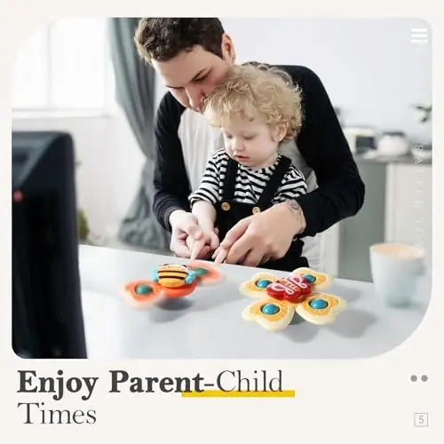 ALASOU 3PCS So‘rg‘ichli Spinner o‘yinchoqlar 1 yoshli o‘g‘il qiz uchun|Kichkintoylar uchun aylanadigan tepalik chaqaloq sensorli o‘yinchoqlar|1 2 yoshli o‘g‘il bolalar uchun Rojdestvo tug‘ilgan kun sovg‘asi|Kichkintoylar uchun vannada o‘ynash o‘yinchoqlari 1-3 yoshdagi bolalar uchun paypoq sovg‘alari - 5