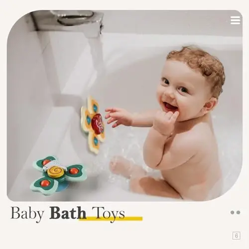 ALASOU 3PCS So‘rg‘ichli Spinner o‘yinchoqlar 1 yoshli o‘g‘il qiz uchun|Kichkintoylar uchun aylanadigan tepalik chaqaloq sensorli o‘yinchoqlar|1 2 yoshli o‘g‘il bolalar uchun Rojdestvo tug‘ilgan kun sovg‘asi|Kichkintoylar uchun vannada o‘ynash o‘yinchoqlari 1-3 yoshdagi bolalar uchun paypoq sovg‘alari - 6