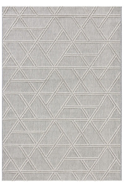 Alba Gray Cream Geometric Striped Non-Shedding Living Room Corridor Balcony Terrace Garden Seating Room Rug 19241A - 10