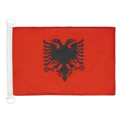 Albania NAUTICAL Flag 18'' x 12'' - Albanian flags 30 x 45 cm. - Banner 12x18 in for boat - AZ FLAG 