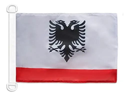 Albaniya Harbiy-dengiz floti NAUTIKA Bayrog'i 18'' x 12'' - Albaniya urush bayroqlari 30 x 45 sm. - Qayiq uchun banner 12x18 dyuym - AZ FLAG - AZ FLAG