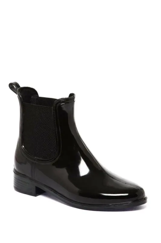 Albishoes Women's Rain Boot - Black Patent - AHS