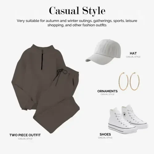 Aleumdr ayollar jigarrang uzun qisma yengli uzun sviter uzun sport shimlari, 2 qismli kostyum, oʻlcham XL - 6