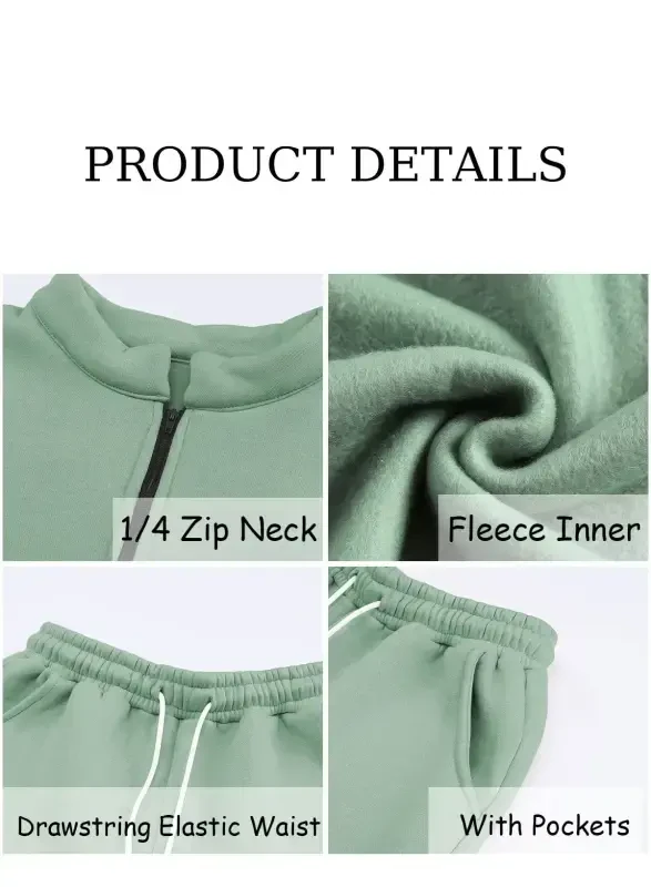 Aleumdr Women's Brown Long Sleeve Pullover Long Sweatpants, 2-Piece Outfit, Size XL - SHEWIN