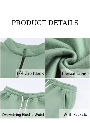 Aleumdr Women's Brown Long Sleeve Pullover Long Sweatpants, 2-Piece Outfit, Size XL - 1