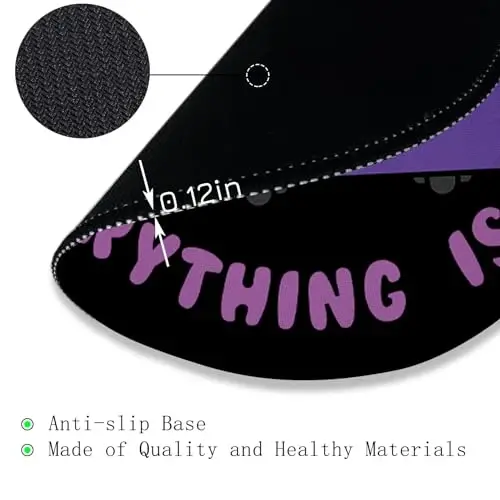 Gctriki Dumpster on Fire Mouse Pad, Cute Round Mouse Pads for Desk, Funny Purple Dumpster Mousepad for Laptop Gaming, Stitched Edge Non-Slip Rubber Base, Cute Office Desk Accessories Decor for Women - 5