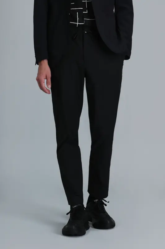 Alex Smart Erkek Chino Pantolon Slim Fit Siyah-Siyah - 2